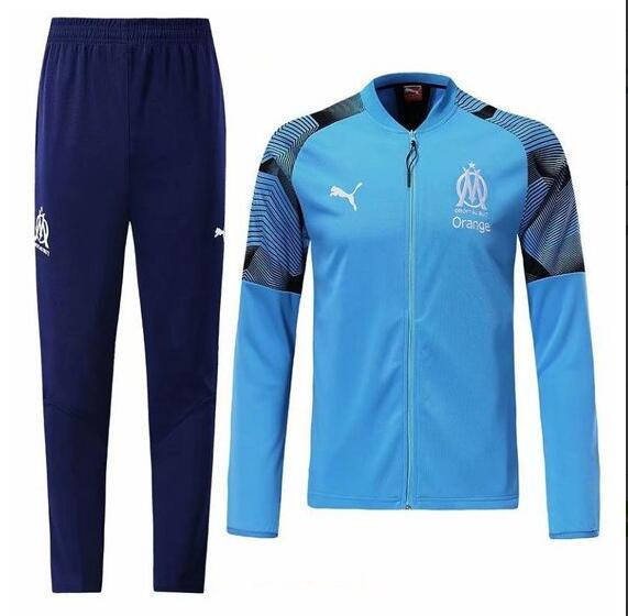 veste de foot homme bleu olympique de marseille 2020